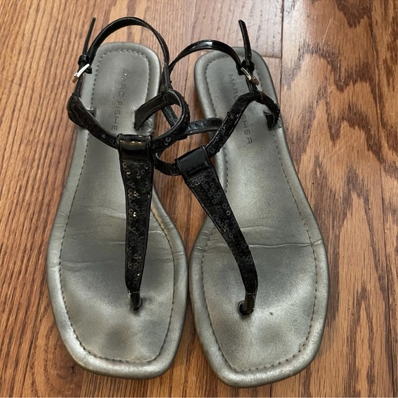 Marc Fisher Sequined Flat Sandals Size 7.5 Women - Picture 1 of 8